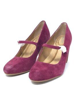 Giani Bernini Valerieel Wine Suede Mary Jane Pumps Size 8.5M